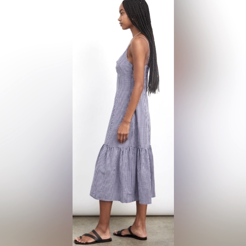 NWT Rails Maeve Navy Lilac Gingham Dress w Front Cutout - Picture 5 of 9